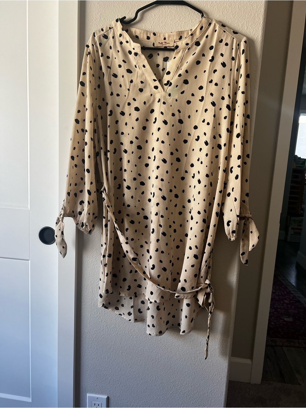Cream maternity Print Tie-Sleeve Tunic